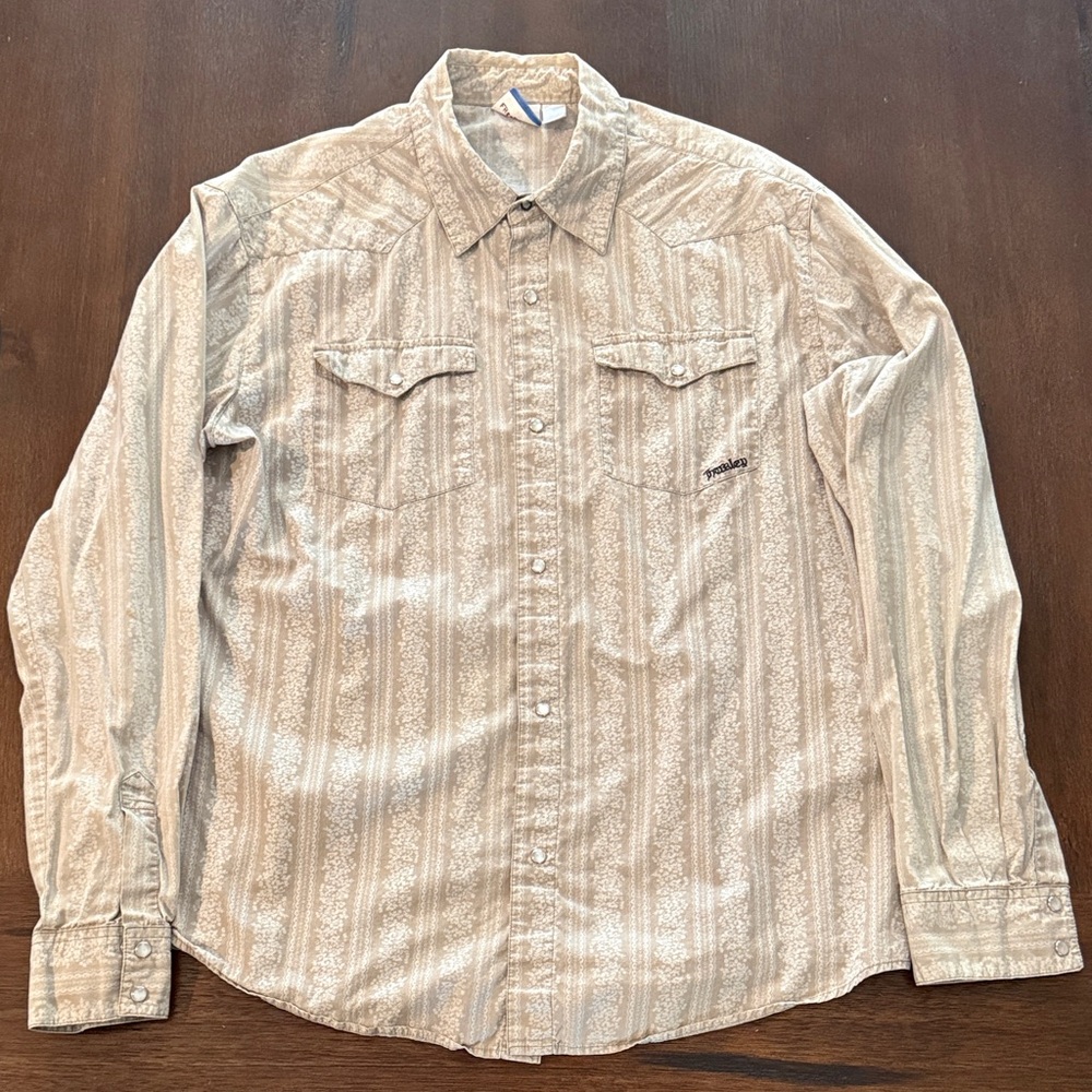 Hurley Snap Button Down Shirt Large - image 1